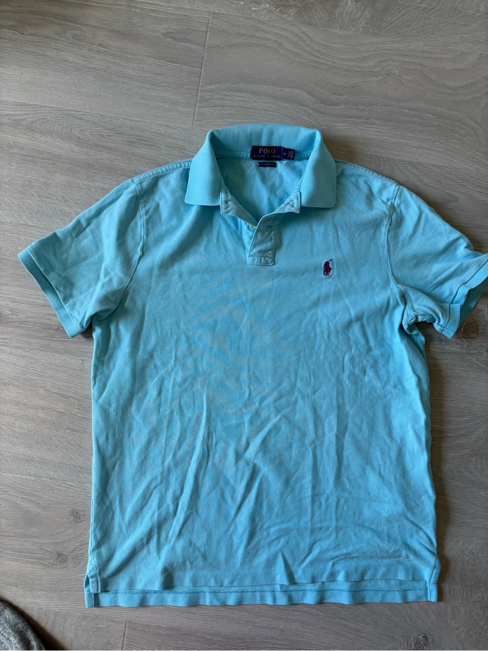 Ralph Lauren Polo Shirt Light Blue with Red Pony